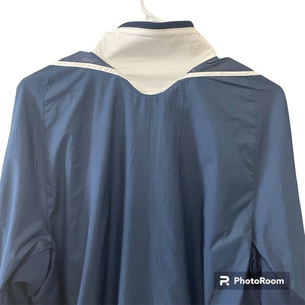 Adidas Mens Lightweight Climalite Jacket Windbreaker Athletic Blue & White Large - Picture 8 of 10
